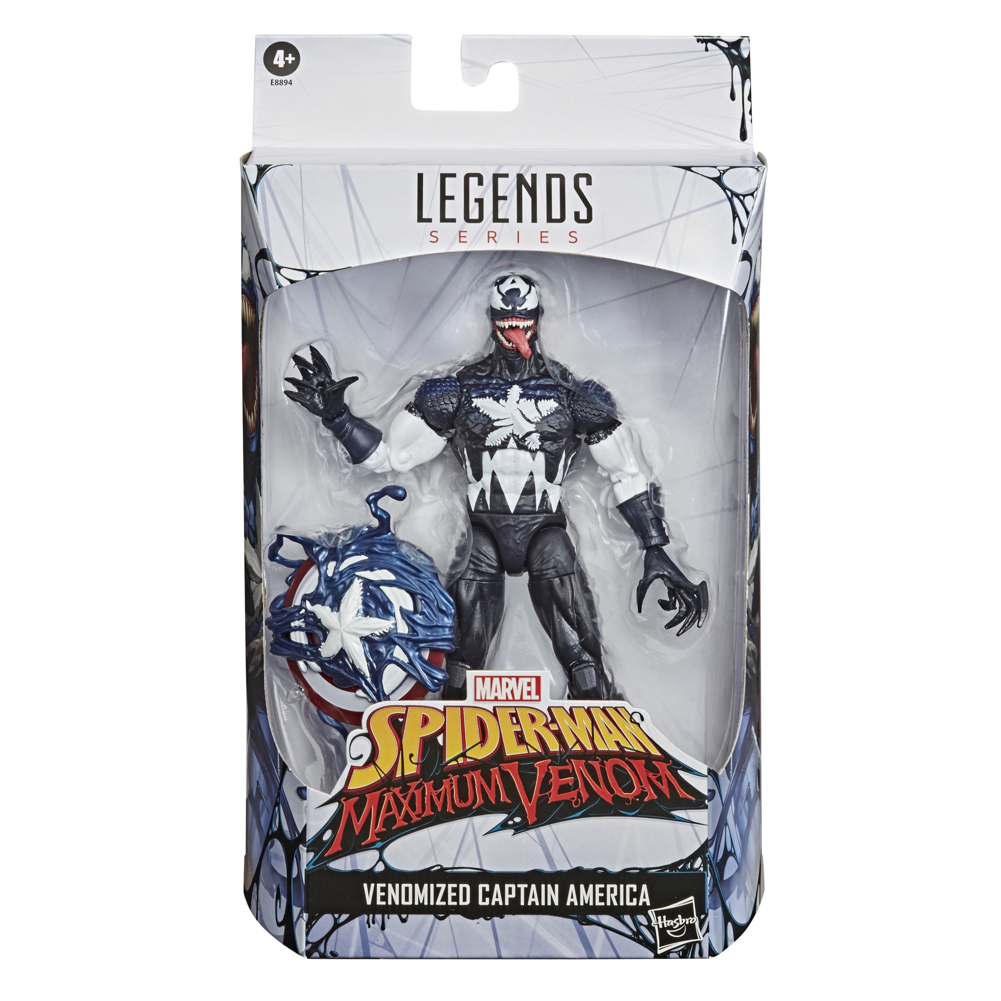 Maglietta Ufficiale Marvel Captain America In Stile Venom - Uomo, Colore Nero, Taglia M - 100% Cotone - 4