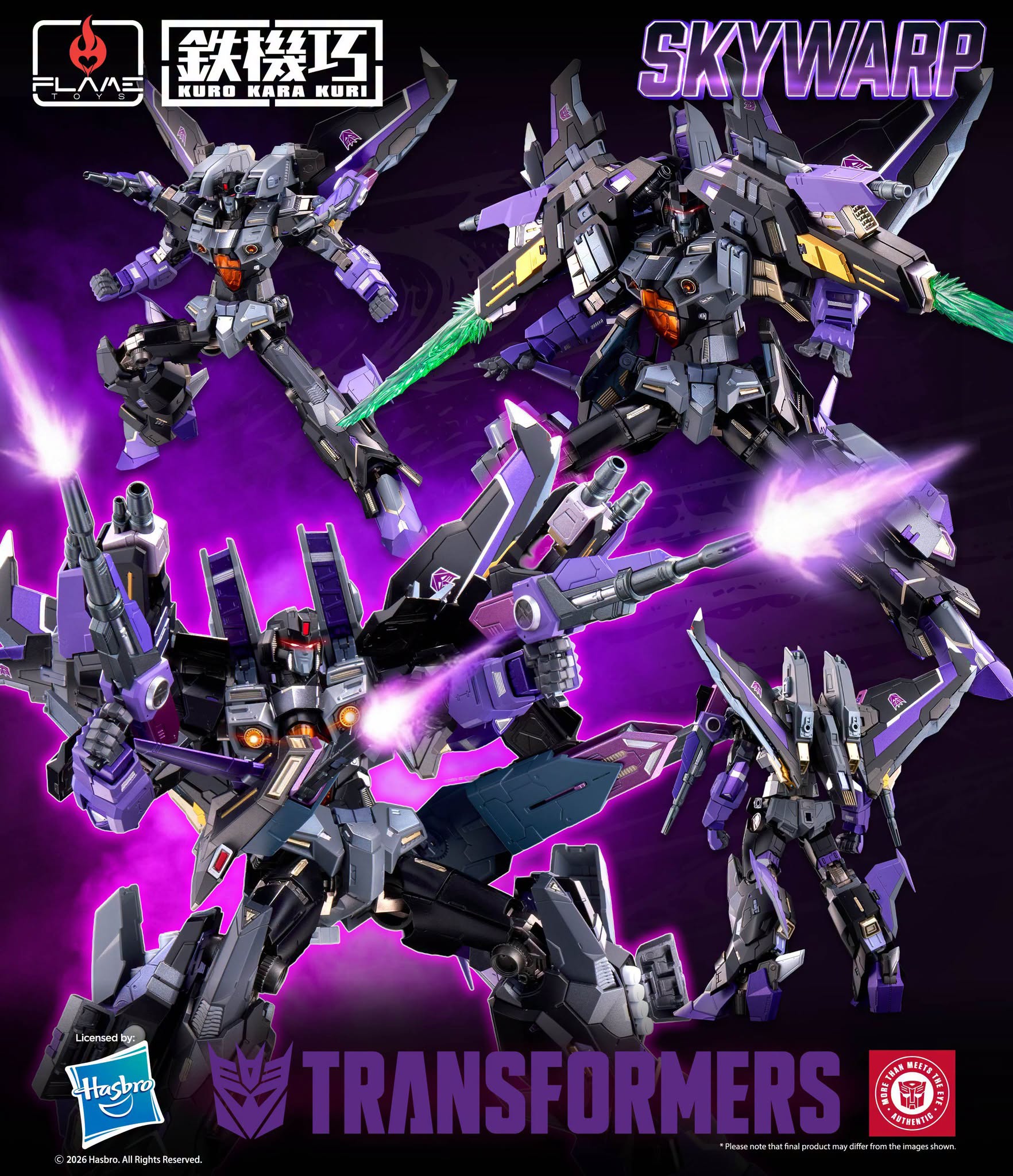Flame Toys Transformers Kuro Kara Kuri Skywarp – Kapow Toys