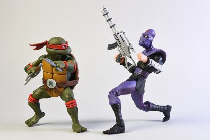 NECA TMNT Teenage Mutant Ninja Turtles Raphael Vs Foot Soldier Cartoon 2 Pack -20796