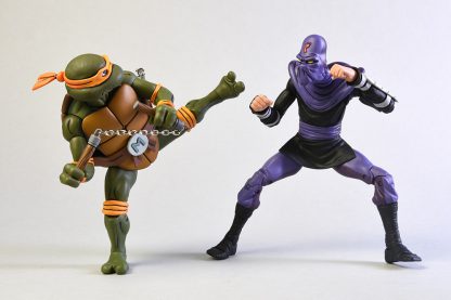 NECA TMNT Teenage Mutant Ninja Turtles Michelangelo Vs Foot Soldier Cartoon 2 Pack -20794