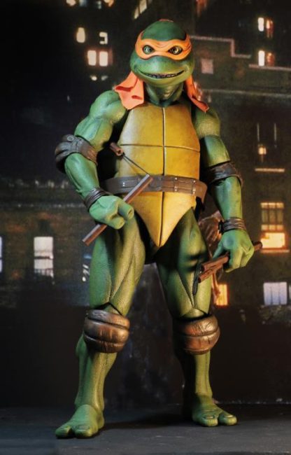 NECA TMNT Teenage Mutant Ninja Turtles 1/4 Scale Michelangelo Figure-0