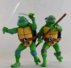 NECA TMNT Ninja Turtles Leonardo & Donatello Cartoon 2 Pack -0