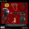 MEZCO TOYS MDS Deluxe Alien - Figura Xenomorfo 18cm (7 Pollici) Con Chestburster, Facehugger E Uovo Ovomorfo