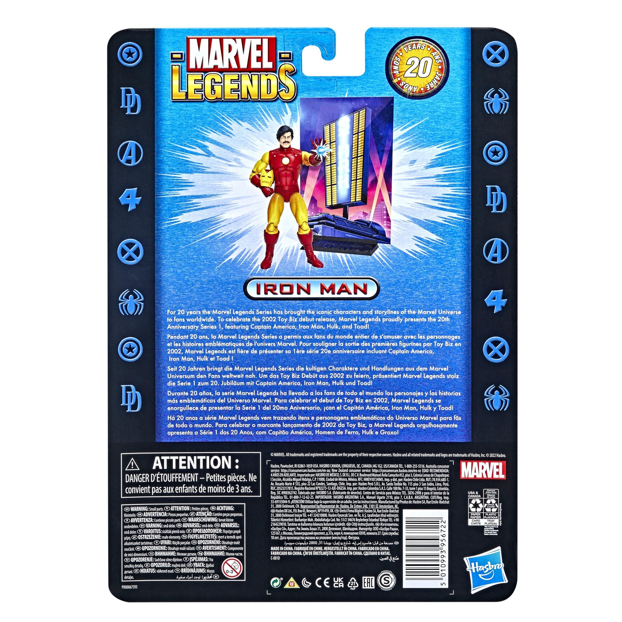Marvel Hasbro Legends Series Iron Man (Modello 01) – Action Figure Da 15 Cm Per Il 60° Anniversario Degli Avengers