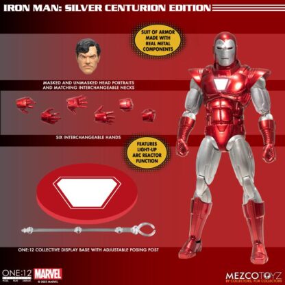 Mezco One:12 Collective Silver Centurion Iron Man