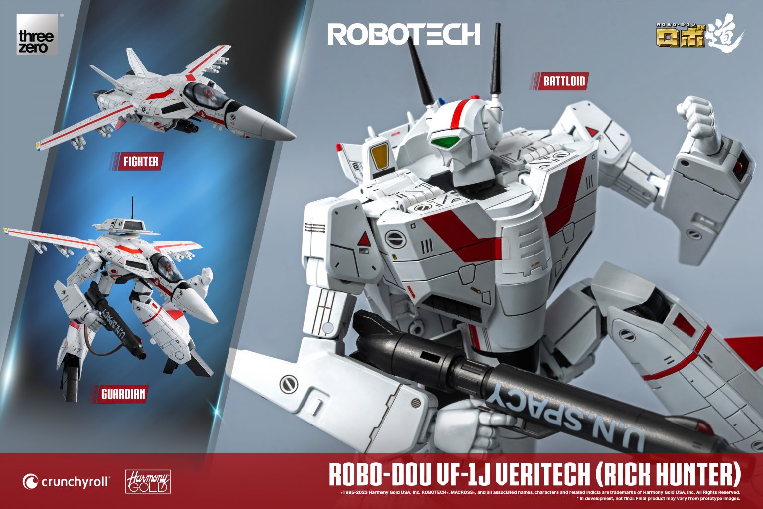 HiPlay Threezero ROBO-DOU VF-1J – Rick Hunter – Action Figure 20 Cm Trasformabile – Robotech