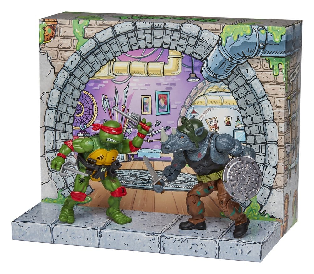 Teenage Mutant Ninja Turtles Remastered Action Figures Raphael vs. Rocksteady 1 Teenage Mutant Ninja Turtles 1998 Remastered Raphael Vs Rocksteady 2 Pack