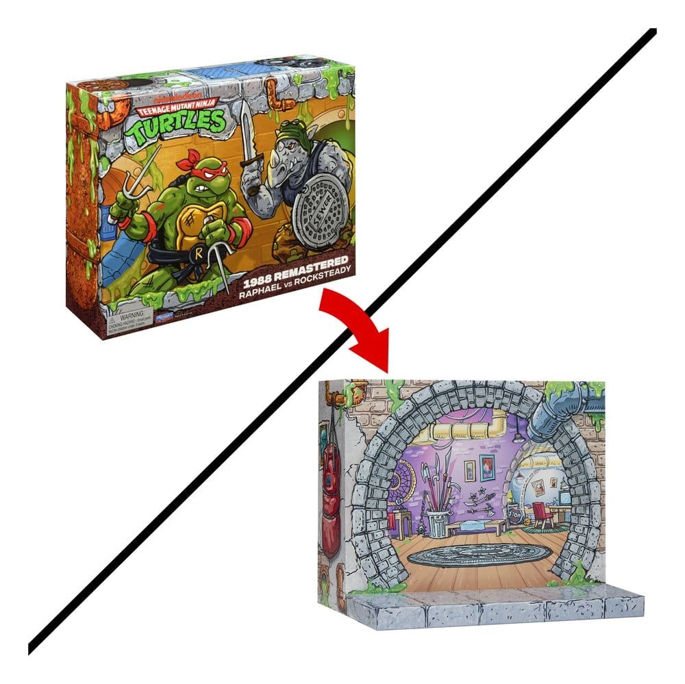 Teenage Mutant Ninja Turtles Remastered Action Figures Raphael vs. Rocksteady 7 Teenage Mutant Ninja Turtles 1998 Remastered Raphael Vs Rocksteady 2 Pack