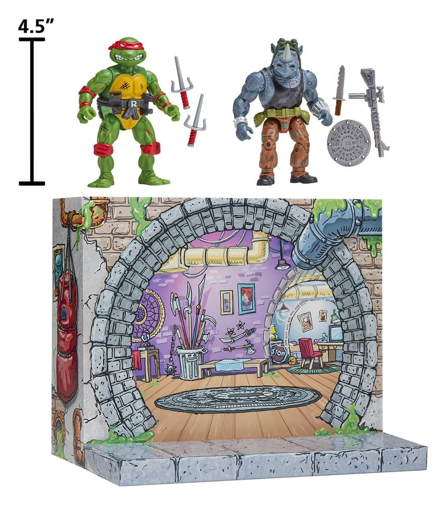 Teenage Mutant Ninja Turtles Remastered Action Figures Raphael vs. Rocksteady 9 Teenage Mutant Ninja Turtles 1998 Remastered Raphael Vs Rocksteady 2 Pack